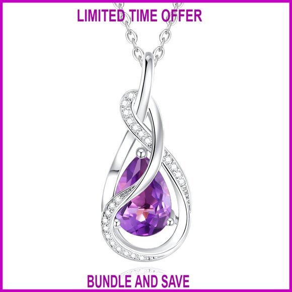 Sterling Silver Ribbon Knot Pendant Necklace with Birthstone Adjustable Chain